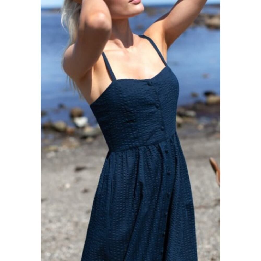 NWT Emerson Fry FLORENTINE DRESS - NAVY SEERSUCKER Sz. 6 - Picture 3 of 8